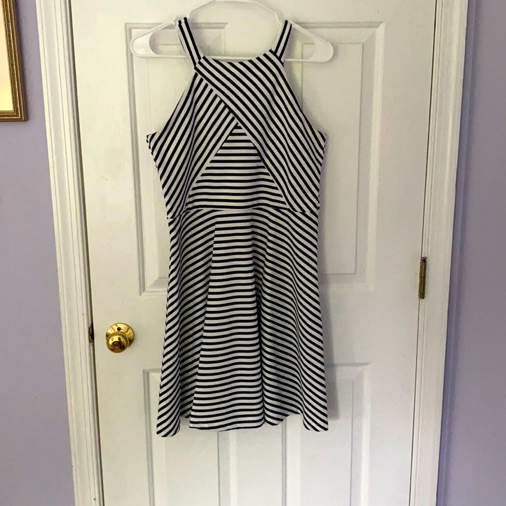 Navy striped dress